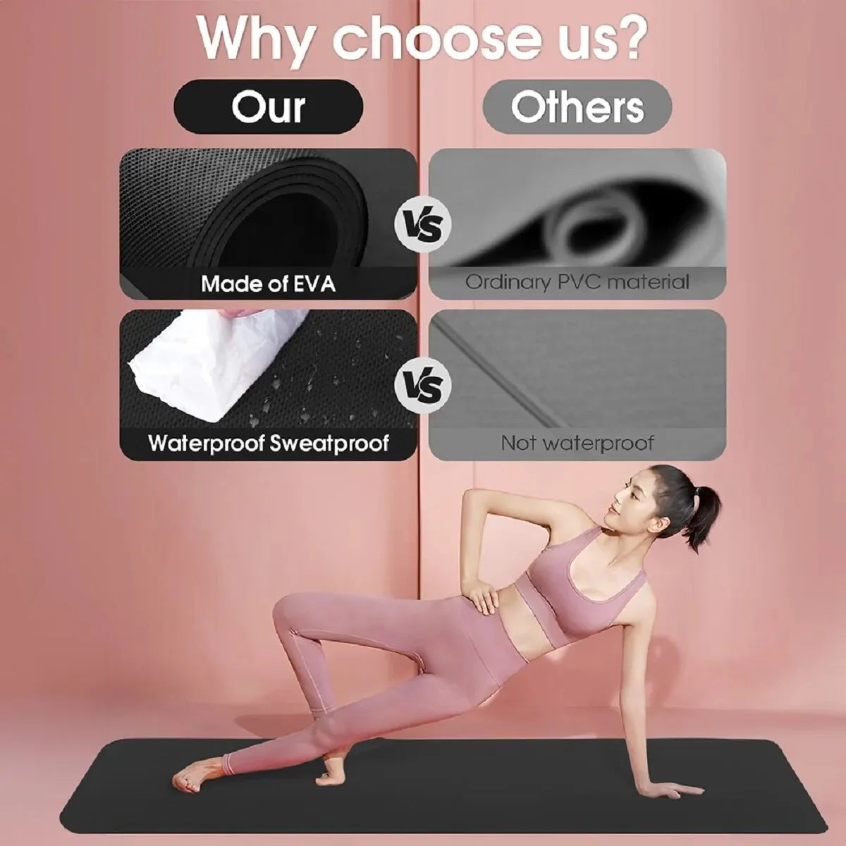 4MM Thick EVA Yoga Mats Anti-Slip Sport Fitness Mat Blanket for Exercise Yoga Pilate Gymnastics Mat Fitness Equipment Floor Work